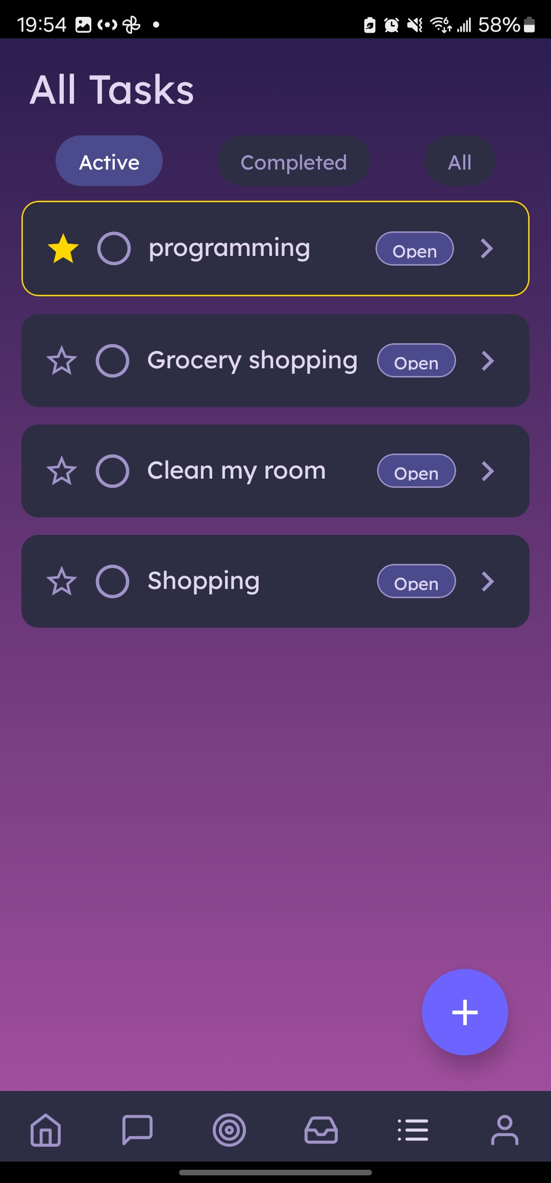 NeuroNav task management screen